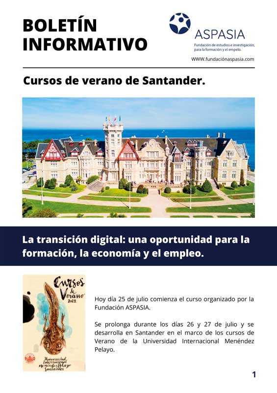 portada del boletín de los cursos en Santander